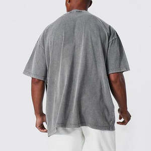 Camiseta Vintage de peso pesado de algodón 100 de alta calidad, camiseta lavada de gran tamaño personalizada con bordado para hombre - Product Image 4