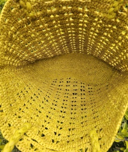 Yellow Crochet Tote Bag Hollow Out Pattern Bohemian Style Women Beach <b>Handbag</b> Lightweight Open Top Two Handles Casual Tote - Product Image 4