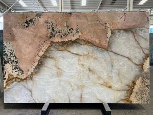 Piedra translúcida cuarcita brasileña cristal grande Pandora Patagonia losa de mármol blanco para pared Interior <span class=keywords><strong>libro</strong></span> partido diseño - Product Image 4