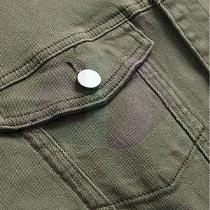 À la mode hommes jean veste avant Logo Premium 100% coton respirant coupe-vent élégant Street Look confortable sensation pour une tenue décontractée - Product Image 4