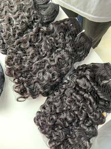Cabello rizado negro súper doblemente tramado con ondas corporales, de cabello humano vietnamita, de 22-28 pulgadas, con trama a máquina. - Product Image 2