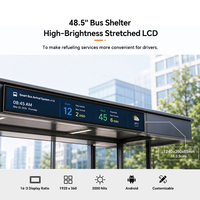 Écran publicitaire LCD Android étiré haute luminosité 48,5 pouces RK3568 pour arrêt de bus et gare de transit