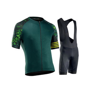 Jersey de ciclismo para hombre de alta calidad, conjuntos de uniformes de diseño personalizado, transpirable, Anti-UV, respetuoso con el medio ambiente, Spandex/tela de algodón, servicio OEM - Product Image 3