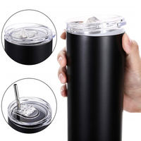 PRIX D'USINE Personnalisé 20oz Droite Thermo Tasse Blanc Sublimation Tublers Bouteilles D'eau Tasse Usa Entrepôt pour Four avec Paille