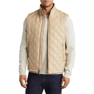 Gilet matelassé respirant pour homme de grande taille, col montant zippé, capuche, activités de plein air d'hiver, service OEM disponible - Product Image 1