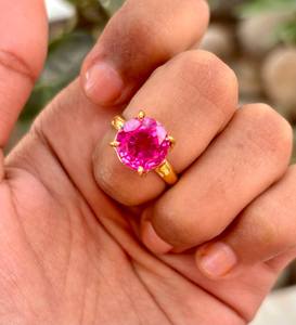 Anillo de turmalina rosa de laboratorio Natural, joyería fina de Plata de Ley 925 para mujer, joyería fina de piedras preciosas éticas - Product Image 2