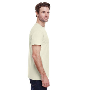 Nouveau T-shirt décontracté vierge à manches courtes uni en coton épais uni unisexe bleu marine - Product Image 5