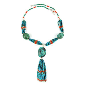 Collar de cuentas de turquesa de Coral Natural de Plata de Ley 925 Vintage, proveedores de joyería al por mayor hechos a mano artesanales de Año Nuevo 2025 - Product Image 4