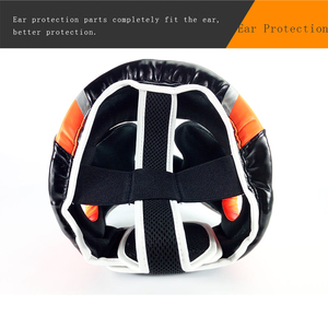 Protector de cabeza de boxeo profesional de alta calidad, equipo de cuero genuino con impresión de logotipo personalizado para entrenamiento y protección - Product Image 3