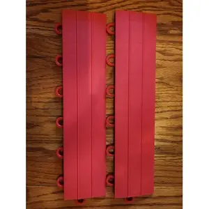 24 piezas de plástico rojo garaje azulejo acabado borde y esquinas 6 pestañas NIB 12x2,75 accesorios de suelo - Product Image 1