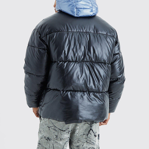 Customized <b>Winter</b> Men's Canvas Stand Collar <b>Waterproof</b> Windproof Puffer <b>Jacket</b> with Hood Custom Logo & Color Options - Product Image 6