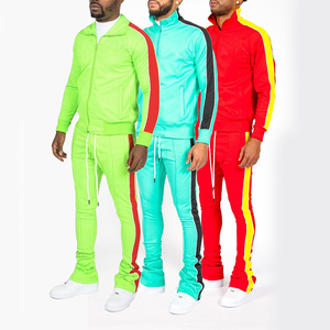 Custom Logo Men's Streetwear Clothing <b>Jogging</b> Stacked Pants Zip Hoodie 2 pcs Set Tracksuits <b>Jogging</b> <b>Suits</b> For Men - Product Image 4