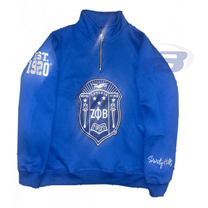 เสื้อสเวตเชิ้ตซีต้า ฟาย เบต้า แบบยูนิเซ็กซ์ พรีเมียม คอซิป 1/4  ผ้าโพลีเอสเตอร์/คอตตอน  ผ้าฟลีซ  ปักโลโก้  ออกแบบโลโก้ตามสั่ง - Product Image 1