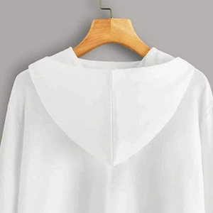 Crop top à capuche décontracté, pull streetwear oversize en molleton doux, court avec cordon de serrage ajustable - Product Image 6