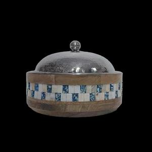 El juego de cazuelas de madera redondas de estilo árabe de lujo al por mayor incluye suministros de olla caliente con forma de diseño metálico personalizado - Product Image 5