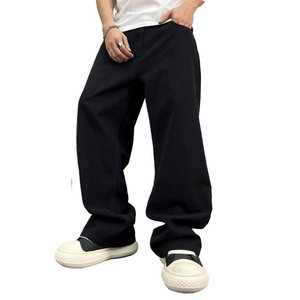 Pantalones Vaqueros Casuales Holgados Ligeros de Verano para Hombre, de Algodón 100% Crudo con Botones y Corte Recto - Product Image 3