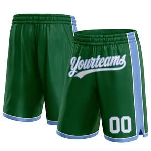Pantalones cortos personalizados Kelly Green White-Light Blue Basketball Shorts Sportswear ommiz industry - Product Image 1