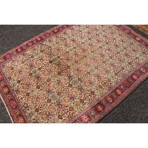 Alfombra turca vintage, alfombra decorativa de 4.8x6.7 pies, geométrica rosa y morada con elementos florales. - Product Image 3