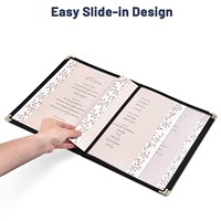 Le menu de restaurant de taille A4 en PVC transparent couvre le support de menu en cuir durable hôtels bars cafés avec dossier 4 pages 8 vues