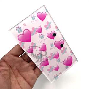 Tuile à cils en acrylique blanche et rose en forme de cœur pour la Saint-Valentin avec aimants, tuile d'extension, impression de logo personnalisée, design amour, OEM - Product Image 1