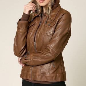 Abrigos de motorista de otoño con estilo para mujer al por mayor prendas de vestir exteriores de moto a prueba de viento en tallas grandes características de punto transpirables para mujeres con curvas - Product Image 4