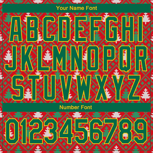 Sudadera con Capucha Deportiva Personalizada con Estampado 3D de Renos Navideños en Rojo, Verde Kelly y Dorado - Product Image 4