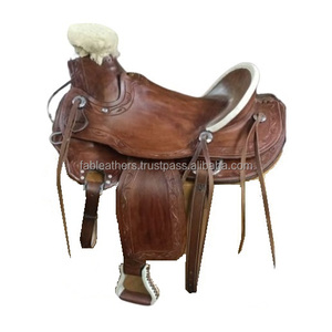 Selle de siège chaud de ranch de Western Roping en cuir véritable de cheval résistant au logo personnalisé disponible avec la conception et le logo adaptés aux besoins du client - Product Image 1