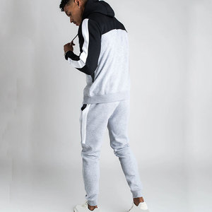 ชุดวอร์มเฮฟวี่เวทของผู้ชายชุดฮู้ดและกางเกงวิ่งแบบซิปเต็มโลโก้ตามสั่งจากโรงงาน - Product Image 5