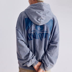 Sudadera Deportiva Unisex de Felpa Francesa, Estilo Vintage, Lavado Ácido, Hombros Caídos, Gruesa, para Invierno, al por Mayor - Product Image 4