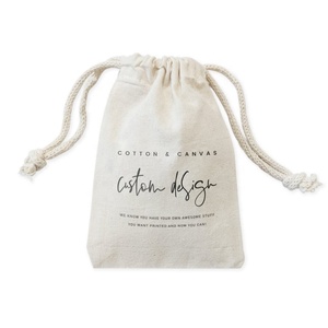 Sac à cordon écologique en coton doux Sacs cadeaux en coton de couleur unie naturelle avec cordon pour les fonctions de mariage à vendre - Product Image 4