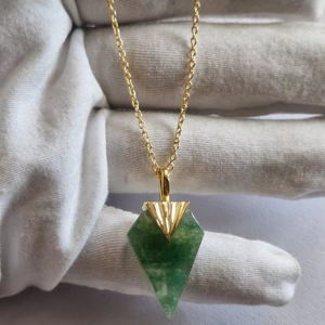 Best Selling 925 <b>Silver</b> Dainty <b>Chain</b> Pendant Necklace <b>for</b> <b>Women</b> 16x22mm Moss Agate Healing Natural Gold Vermeil Fine Jewelry - Product Image 3