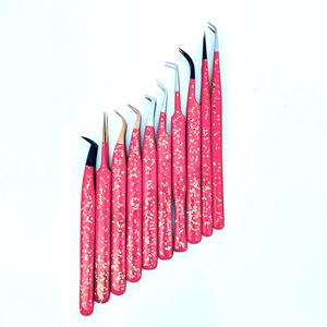 Pince à cils à logo personnalisé Pro Notch Outil d'extension de cils à 3 angles avec pointe en acier de haute précision et en fibre de plastique pointue - Product Image 6