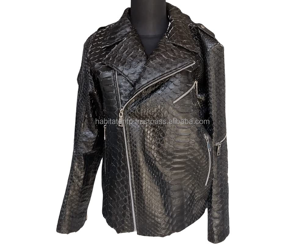 Leather Jacket with Dragon - Men's Custom Biker Style