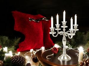 "Encantador candelabro plateado de 3 brazos con diseño elegante perfecto para bodas o decoración del hogar agrega un toque de clase" - Product Image 2