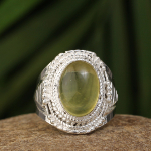 Classics Design Natural Lemon Quartz 10x14mm Oval Shape 925 Sterling Silver Gemstone Boho <b>Statement</b> <b>Ring</b> for Womens Fine Jewelry - Product Image 5