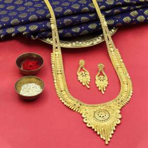 Venta al por mayor formando collares largos rellenos de oro Micro DE 14K 18K 24K, conjunto de collares largos tradicionales, joyería de moda de oro micro de latón - Product Image 1