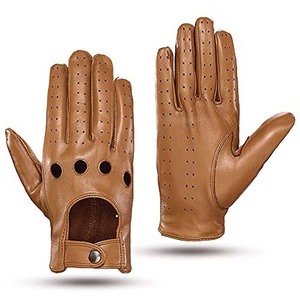 Gants d'équitation d'hiver pour hommes Gants longs en cuir noir Néoprène Cuir de vachette Doublure en cuir de mouton Couture forte Conduite - Product Image 5