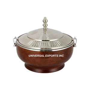 Cacerola Redonda de Madera con Acabado en Nogal, Diseño de Alta Gama, Utensilio de Cocina de Madera, Gran Venta - Product Image 1