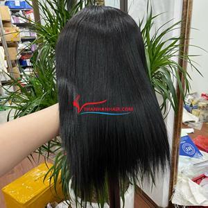 Grande vente flash Extension de cheveux vietnamiens fermeture perruque noire en Stock prix de gros personnaliser taille prêt à expédier trame de génie - Product Image 4
