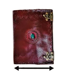 Diario de cuero de piedra verde vintage con cubierta de papel de doble bloqueo Diario de doble bloqueo para cuaderno promocional de agencia de viajes - Product Image 1