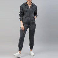 Ensemble de survêtement pour femme, dernier design, 100% coton, couleur unie, décontracté, respirant, séchage rapide, tissu tricoté, saison hivernale