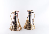 Cafetière arabe Dallah en acier inoxydable avec poignée vintage, écologique, recyclable, couvercle personnalisable, fabricant Inde