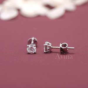 IGI Certified Lab Grown Diamond Round Solitaire Stud <b>Earrings</b> S925 Sterling Silver Tiny Diamond <b>Earrings</b> - Product Image 3