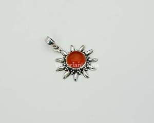 925 plata esterlina sólida Julio piedra colgante estilo Sol cornalina roja con ajuste de bisel colgantes y dijes finos - Product Image 1