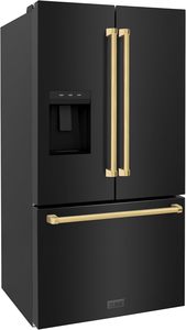 Édition Autographie 36 pouces. 28,9 pi³ Poignées traditionnelles en acier inoxydable et bronze champagne pour porte française standard - Product Image 3