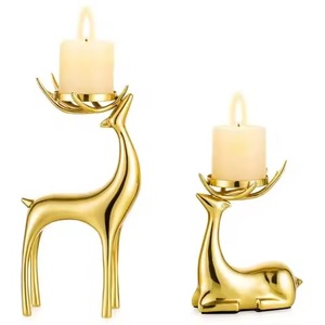 Décoration de la maison renne photophore bougeoir cadeau de noël bougies thé lumière titulaire fête de mariage décor à la maison ornement de noël - Product Image 2