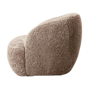 Sillón Giratorio <span class=keywords><strong>Luisa</strong></span> de Piel de Oveja de Lujo HEC, Sillón de Salón Hecho a Mano con Piel de Oveja para el Hogar, Hotel, Casa de Campo - Product Image 5