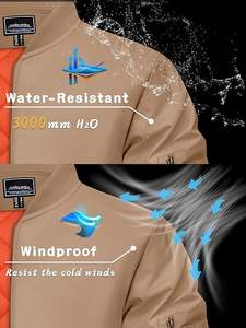 Chaqueta Bomber Unisex, Cortavientos de Invierno con Capucha, Ecológica, con Cierre Completo, Informal, para Trabajo - Product Image 3