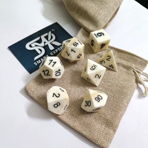 ชุดลูกเต๋ากระดูกควายแท้ลูกเต๋า polyhedral แกะสลักทำด้วยมือสำหรับ RPG DND Pathfinder การเล่นบทบาทและเกมบนโต๊ะคลาสสิก - Product Image 5