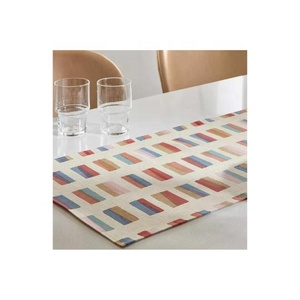 Blue Jungla Floral Embroidered 100% Organic Cotton GOTS Plain Luxury Home <b>Dining</b> High Quality Decorative <b>Table</b> <b>Runner</b> Drop Ship - Product Image 6